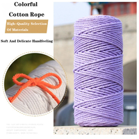 Vente en gros d'usine DIY 3mm/4mm/5mm Corde en coton tressée décorative, Cordon de macramé, Fil de macramé