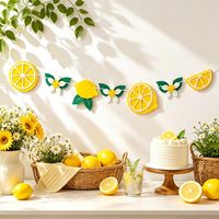 Guirlande décorative en feutre DAMAI motif citron, guirlande de bannière citron, décorations de fête citron pour anniversaire et baby shower