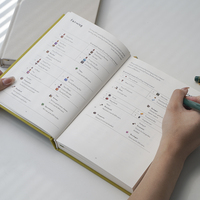 Carnet de notes journalier et hebdomadaire 2026 en tissu de lin avec couverture rigide, impression de logo personnalisée, formats A4, A5, A6 – Vente en gros