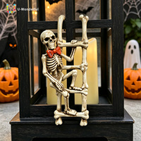 Statue de squelette en résine pour Halloween, support de pot, figurine de squelette, décoration de pot de fleurs effrayante pour jardin, patio, sculpture murale 3D, art décoratif