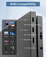 Monitor Portátil de 15.6 Pulgadas con Pantalla Táctil 1920x1080 IPS HDR 60Hz FHD, Altavoces Duales, Estuche de Cuero para Teléfono, PC y Consola
