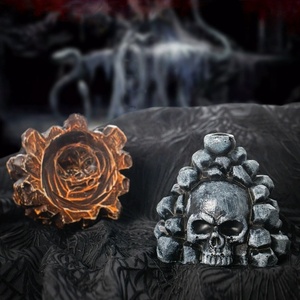 Sifflet de mort en céramique avec cadre en pierre, sifflet hurlant, accessoire effrayant pour Halloween, sifflet tribal ancien pour enfants - Product Image 2