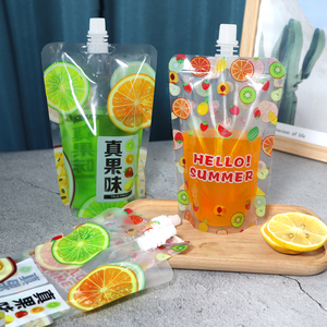 Cắm trại Đảng xách tay đông lạnh nước trái cây nhựa/Bong Bóng bình uống 100ml 200ml 250ml đứng rõ ràng uống túi với logo - Product Image 4