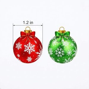 Autocollants ronds pour décorations de Noël, rouge et vert, étiquettes autocollantes pour cadeaux et artisanat, papier durable, impression offset - Product Image 6
