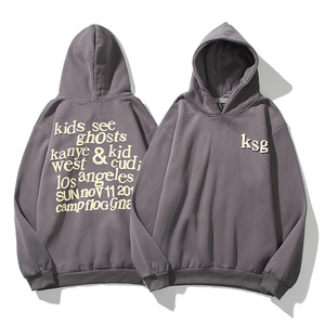 Sweat à capuche oversize de haute qualité, grammage élevé, design épaules tombantes, avec impression en relief de poids lourd, qualité premium pour homme - Product Image 2