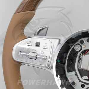 عجلة قيادة خشبية جلدية مباشرة من المصنع لسيارات مرسيدس بنز فئة C وE وS طرازات W204 وW205 وW212 وW213 وW222 وW223 وGLE وGLC وGLA وGLS للتصميم الداخلي - Product Image 3