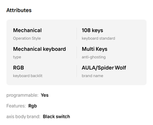 Teclado Mecánico para Juegos Aula F3020 Esports, 108 Teclas Programables, Retroiluminación RGB, USB 2.0, Tamaño Completo, Interruptores Negros para Computadoras de Escritorio y Portátiles - Product Image 6