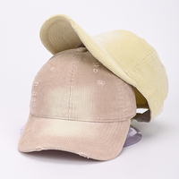 Gorra de béisbol de pana lisa al por mayor, estilo Dad Hat, personalizable con bordado 3D, ajustable, para exteriores