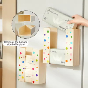 Wall Mounted Non Perforated Tissue <b>Box</b> Paper Holder Magnetic <b>Kitchen</b> Garbage Bag <b>Storage</b> Rack Towel <b>Storage</b> Container - Product Image 5