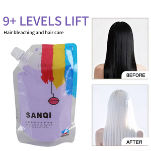CHEZAI Poudre décolorante professionnelle sans poussière et sans ammoniaque 400g Kératine Anti-jaunissement Répare les cheveux abîmés Usage en salon Lift 9+ Premium - Product Image 4
