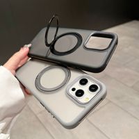 Nouvelle coque de téléphone portable givrée antichoc avec anneau magnétique rotatif à 360° et cadre de refroidissement translucide pour iPhone 14 15 16 Pro Max