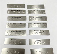 Plaque signalétique en braille en acier inoxydable, étiquette tactile personnalisée pour équipement bancaire