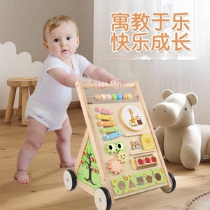 Chariot de marche multifonctionnel en bois pour bébé, éducatif et anti-renversement - Product Image 4