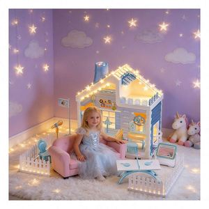 Princess Villa Plastic for <b>Accessories</b> Balcony <b>Pool</b> Bedroom Elevator Furniture DIY Play Set Gift for Girls Children Family - Product Image 3