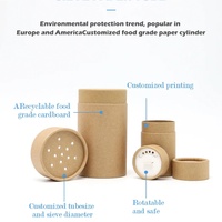 Tube en papier kraft biodégradable et écologique pour sel, sucre, assaisonnements et épices, de qualité alimentaire, en matériaux recyclés, avec pelliculage mat