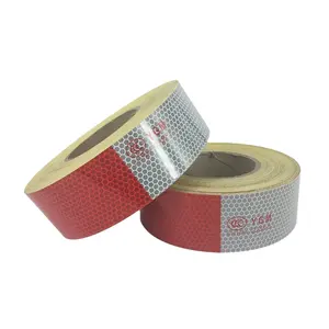 Kostenlose Probe Red White Truck Dot Reflective Sticker Kleber Saferty Conspicuity Reflector Tape für Auto