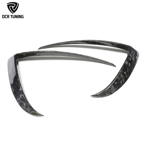 Canards de brouillard avant en fibre de carbone forgés MODEL X pour Tesla <span class=keywords><strong>MODELX</strong></span> 2022 + Car Bumper Splitter Dry Carbon Fog Light Frame Superlay - Product Image 1