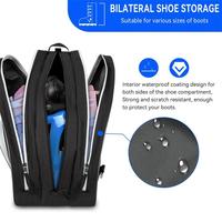 Sac à bottes de ski noir personnalisé pour le ski, le snowboard et le patinage sur glace - Sac à dos de sport léger et pliable de 30 à 40 L pour les voyages