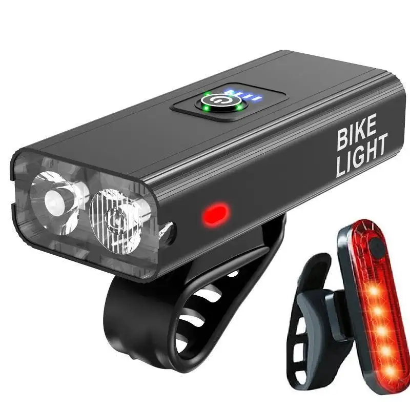 Toptan fiyat dağ bisikleti döngüsü bisiklet arka kuyruk ön LED bisiklet ışık seti bisiklet ışıkları ön ve arka şarj edilebilir