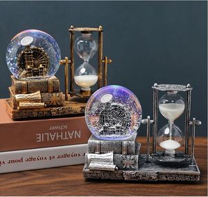 Boîte à musique boule de cristal de haute qualité, bon prix rétro livre tour sablier, ornements de bureau pour cadeau de remise des diplômes des étudiants - Product Image 2