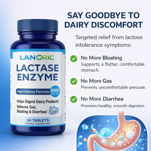 Lanoric OEM Prezzo all'ingrosso Enzima <span class=keywords><strong>Lattasi</strong></span> Naturale Vegano per Supporto Immunitario e Salute Digestiva Integratori Compresse <span class=keywords><strong>di</strong></span> Enzima <span class=keywords><strong>Lattasi</strong></span> - Product Image 4