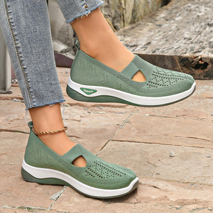 <span class=keywords><strong>Zapatos</strong></span> Casuales Transpirables de Malla para <span class=keywords><strong>Mujer</strong></span>, Zapatillas Ligeras Sin Cordones, Tallas Grandes para Caminar al Aire Libre, para Mamás Mayores - Product Image 4