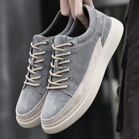 Chaussures de skate basses en peau de porc pour hommes, chaussures de sport respirantes en cuir véritable polyvalentes toutes saisons