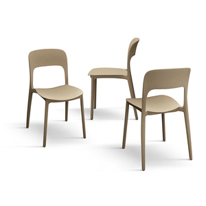 Ensemble de 4 chaises Luana en polypropylène gris tourterelle pour salle à manger, intérieur et extérieur - Product Image 2