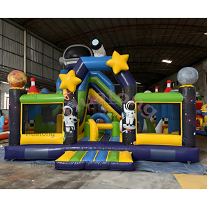 PVC nảy lâu đài Inflatable không gian tên lửa chủ đề phiêu lưu trượt MOONWALK thư bị trả lại nhà nhảy nhà với Slide Combo - Product Image 2