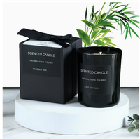 Boîte à bougies parfumées élégante personnalisée, boîte en carton blanc rectangulaire, emballage pour bougies parfumées noires, 1 paquet avec kit de décoration