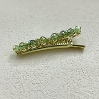 Pince à cheveux artisanale en cristal pour femme, nouvelle collection printemps/été, pince bec de canard géométrique élégante pour franges, cadeau délicat