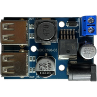 Modul Konverter DC DC Buck Step Down 7-35V ke 5V Output USB Ganda Pengisian Cepat Charger Mobil LM2596 Sesuai RoHS3 MBC2596-03
