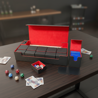 Boîte de rangement pour cartes de sport Torson 600+ en cuir PU et flanelle, petite boîte 3 en 1 pour cartes à collectionner, jeux de tarot, TCG, PTCG, jeux de société