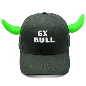 Personalizzazione ricamo Logo 6 pannello 100% cotone due corna interessante cappellini da Baseball Hiphop cappello regalo - Product Image 3