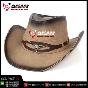Sombrero marrón aceitoso de vaquero personalizado, sombrero de vaquero de cuero de estilo occidental para hombre, sombrero de vaquero de ala ancha elegante para mago - Product Image 4