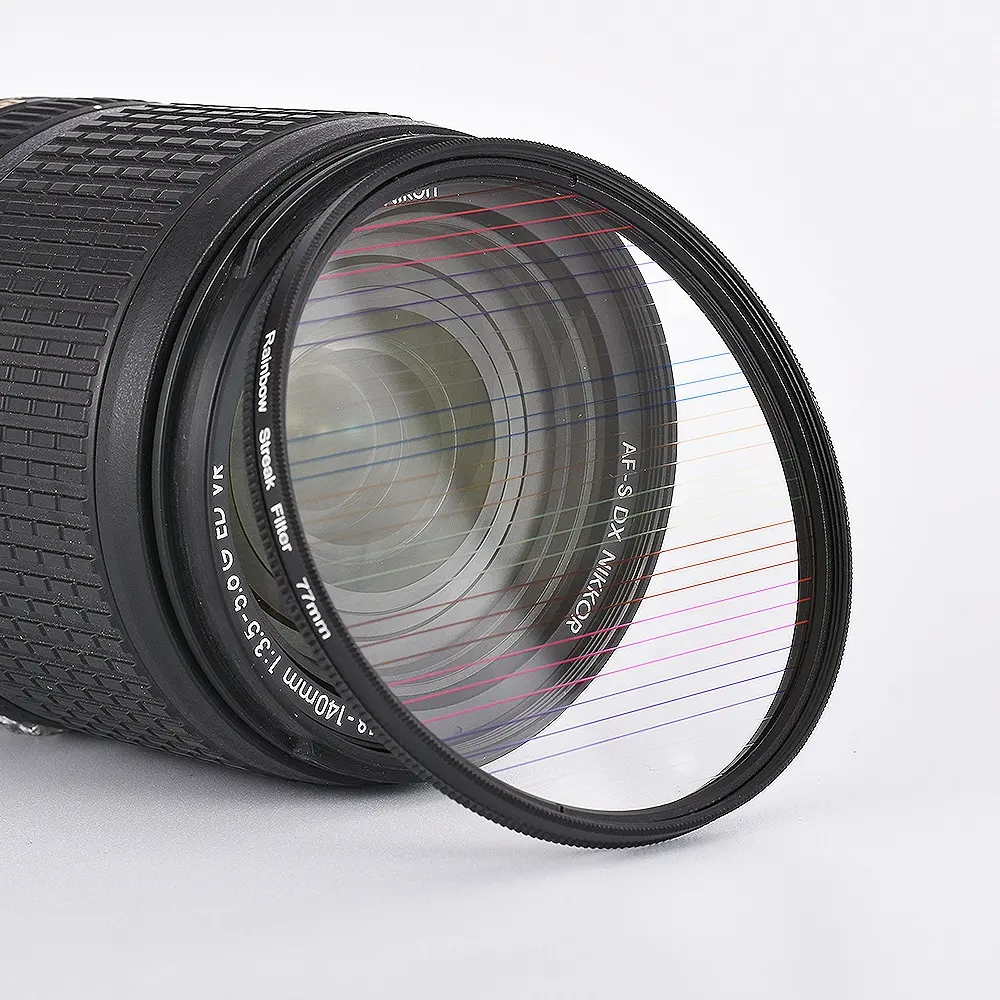Rainbow Streak Filter Flare Camera Lens FX Filter Rotating A Polarizing Flare For Canon 77/82mm Night