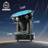 Luz de Cabeza Móvil de 150W 6x15W RGBW con 6 Láseres, 126 Píxeles RGB con Control Halo, Lámpara de Matriz DMX de 57 Canales para DJ y Discoteca