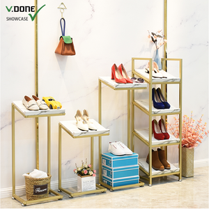 Gold Stainless Steel Wall-Mounted Garment <b>Rack</b> Space-Saving Showcase for <b>Clothing</b> Store and Boutique - Product Image 6