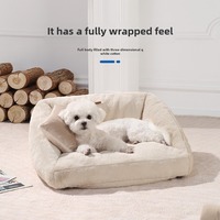 Lit pour chat confortable en mousse à mémoire de forme, super doux, écologique, motif imprimé, emballé en carton, housse amovible lavable à la main, utilisable toute l'année