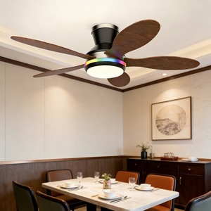 Ventilador de Techo Moderno Industrial con Luz LED, 5 Aspas, Motor DC de 6 Velocidades, Control Remoto Inteligente, Regulable y con Alto CRI 95 - Product Image 6