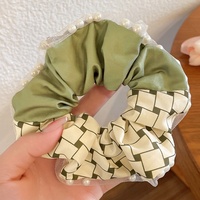 Bandeau cheveux rétro avec nœud vert, chouchou, accessoires pour cheveux printemps et été
