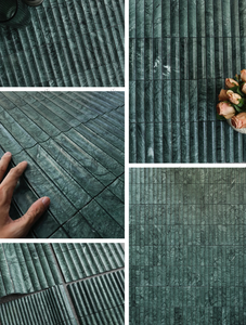 Sh đá tùy chỉnh đá cẩm thạch tự nhiên khảm trang trí nền Guatemala màu xanh lá cây bằng tia nước hồ bơi đá cẩm thạch thiết kế gạch khảm - Product Image 4