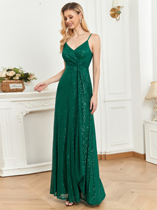 Vestidos de Noche Largos con Mangas Largas y Lentejuelas para Mujer, Elegantes Vestidos de <span class=keywords><strong>Fiesta</strong></span> para Madre de la Novia, para Bodas, 2023 - Product Image 3