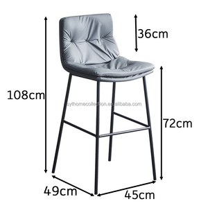 Tabourets <span class=keywords><strong>de</strong></span> <span class=keywords><strong>bar</strong></span> industriels contemporains, pieds en métal <span class=keywords><strong>noir</strong></span>, siège en cuir PU, chaises <span class=keywords><strong>de</strong></span> <span class=keywords><strong>bar</strong></span> pour restaurant, pub, salle à manger - Product Image 3