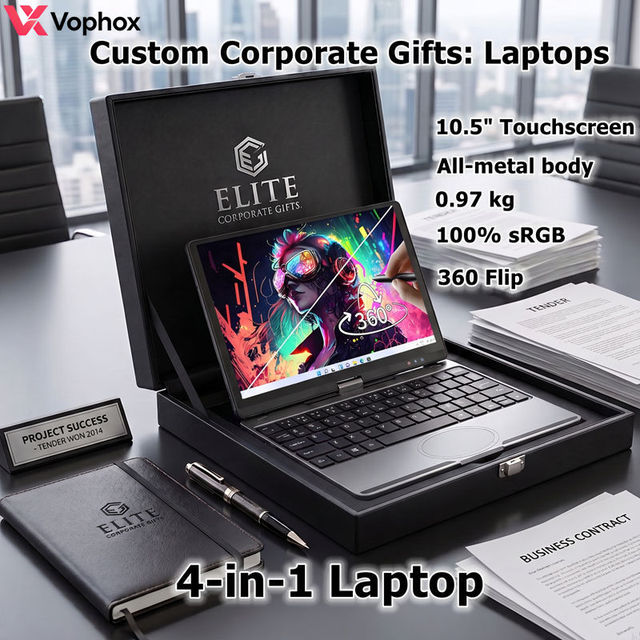 OEM Custom 10.5" Business Laptop Metal Touchscreen 360° Rotating 4-in-1 Intel N150 Corporate Gift Tender PC Ordinateur Portable