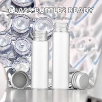 Flacon en verre cylindrique transparent avec bouchon à vis en aluminium, 5 ml, 10 ml, mini flacon d'huile essentielle, flacon d'échantillon en verre étanche