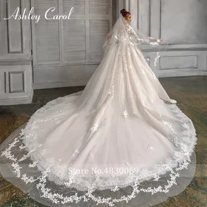Ashley Carol princesa Vestido De Novia <span class=keywords><strong>2022</strong></span> manga larga romántico con cuentas 3D flores apliques A-Line <span class=keywords><strong>vestidos</strong></span> De Novia Vestido De Novia - Product Image 4
