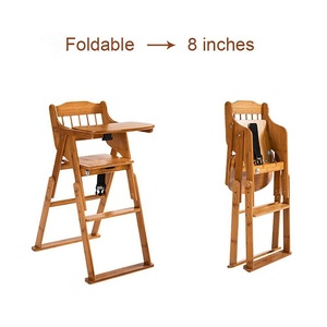 Multifunction Custom Foldable Portable Wooden Baby Feeding High Chair and Table