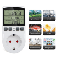 Termostato Multifunción con Pantalla LCD, Enchufe Digital, Controlador de Temperatura para Invernadero y Refrigerador