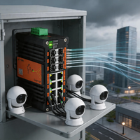 Switch Ethernet PoE+ Terkelola Industri 8 Port Gigabit 4 SFP 2x10G SFP+ L2+ 240W Switch Jaringan Fiber